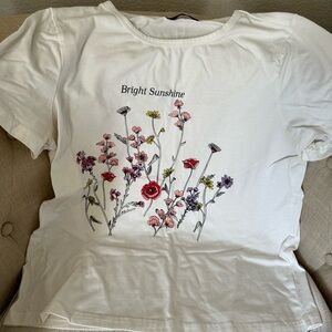 Soft Floral White Tee